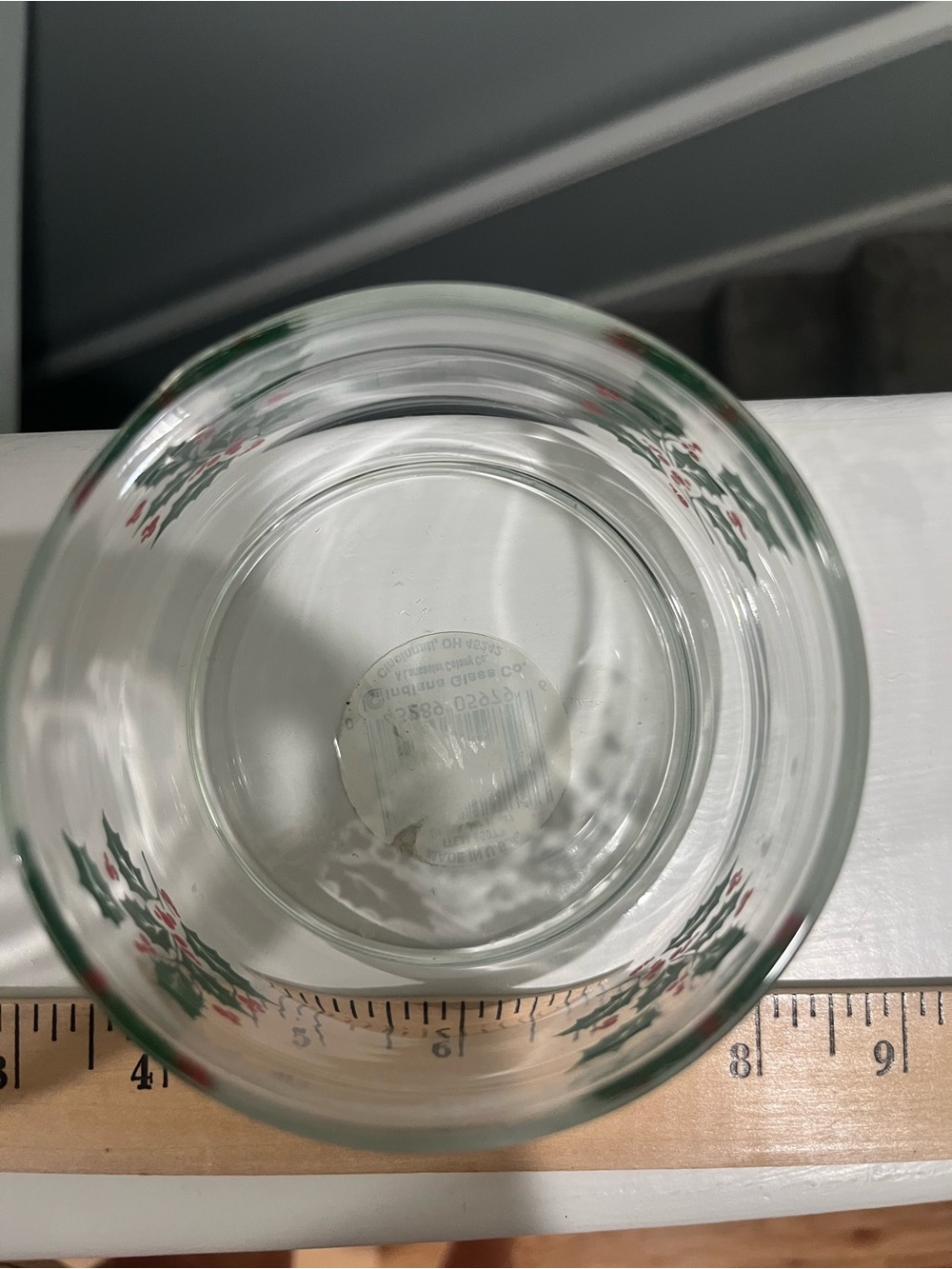 Vintage Indiana Glass Holly & Berries Apothecary Style Holiday Snack Jar & Lid - Picture 15 of 16